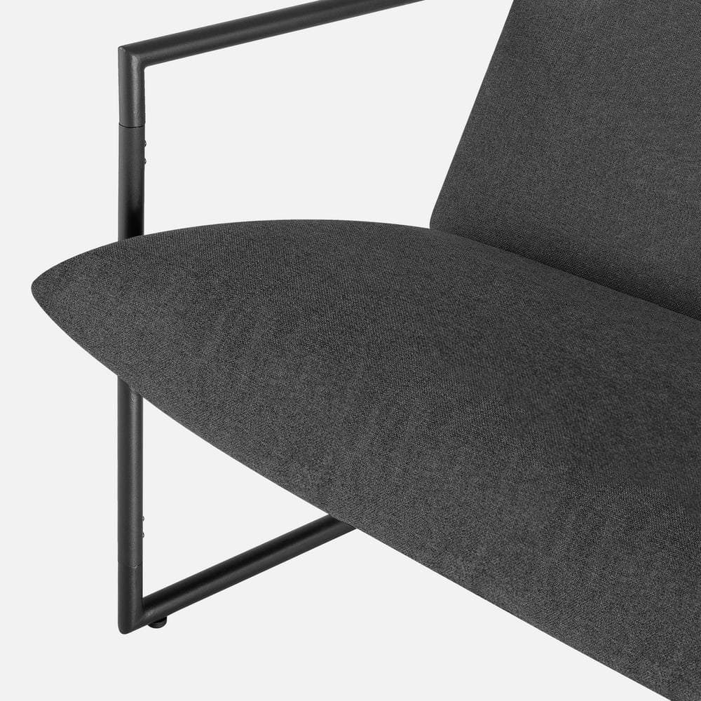 Modern Dark Grey Metal Frame Sling Accent Chair