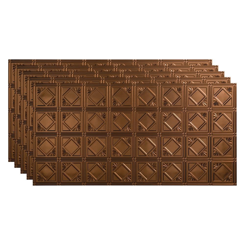 Traditional #4 2 ft. x 4 ft. Glue Up Vinyl Ceiling Tile in Oil Rubbed Bronze (40 sq. ft.) price history on PriceWatchPro