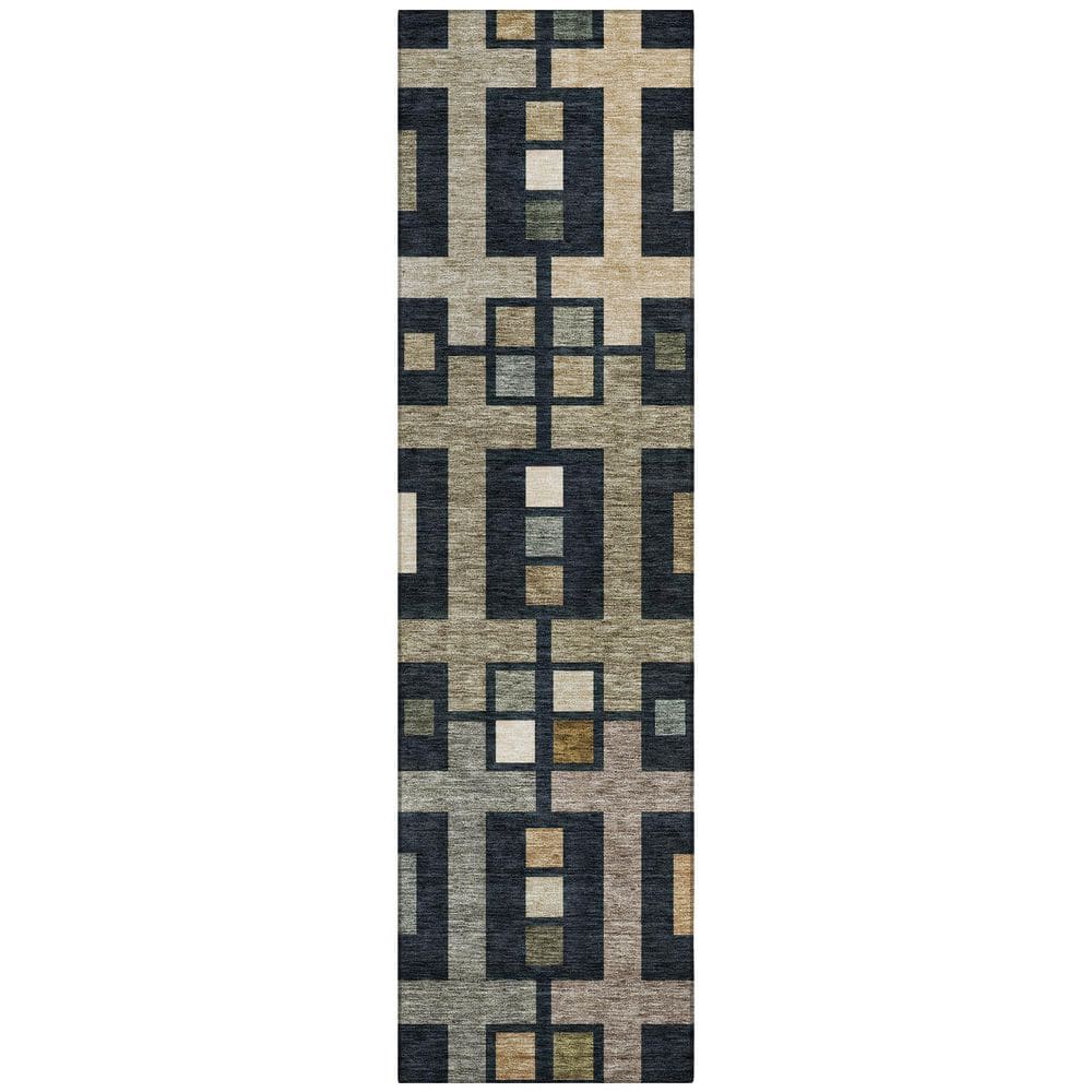 Chantille Machine Washable Indoor/Outdoor Abstract ACN2889 Black 2 ft. x 7 ft. Runner Rug price history on PriceWatchPro