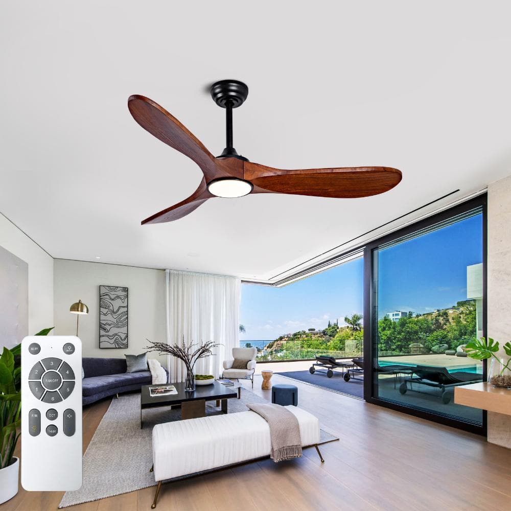 52 in. Outdoor/Indoor Wood Quiet DC Motor Ceiling Fans with Remote Control,Dimmable,Black price history on PriceWatchPro