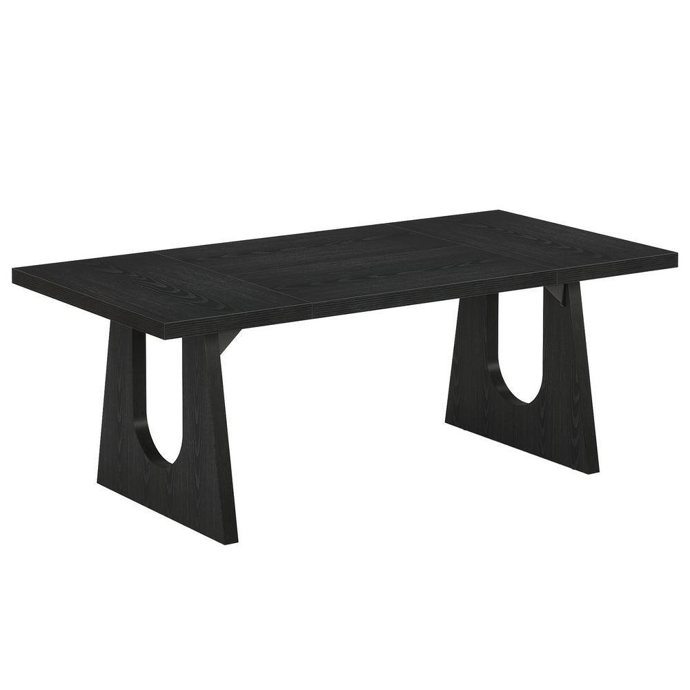 Moronia 70.8 in. Rectangular Black Engineered Wood Computer Desk