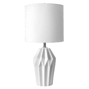 Bryan 24 in. White Contemporary Table Lamp with Shade