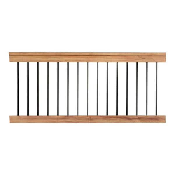 Unbranded 6 ft. Pressure-Treated Aluminum and Cedar-Tone Southern Yellow Pine Preassembled Rail Kit
