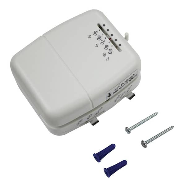 INTERTHERM Wall Thermostats - White Thermostat Heat/Cool 903992 - The Home  Depot