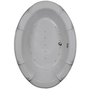 68 in. Acrylic Oval Drop-in Air Bathtub in Biscuit