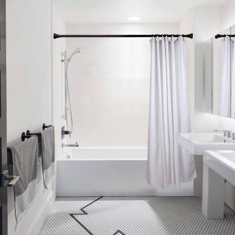 Black Stainless Steel Double Roller Ball Shower Curtain Hooks, Set of 12
