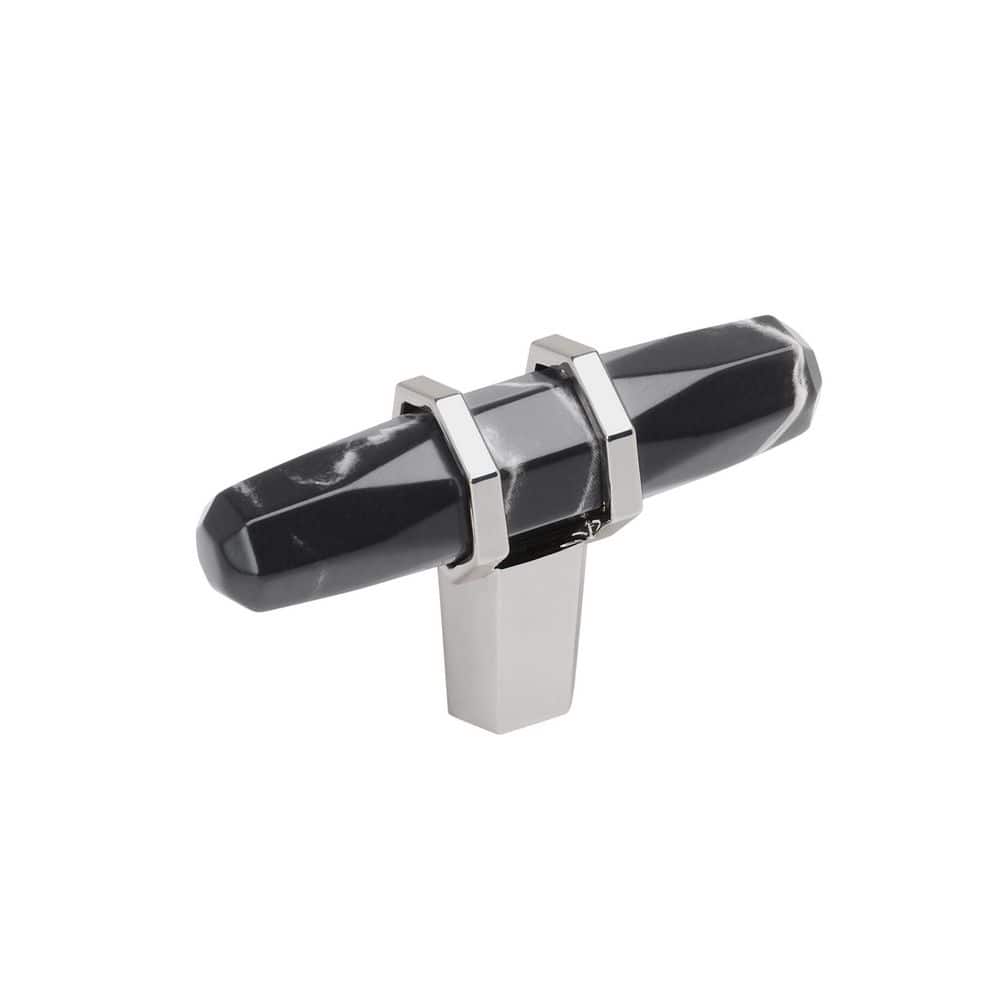 Amerock Carrione 2-1/2 in. (64 mm) Length Marble Black/Polished Chrome ...