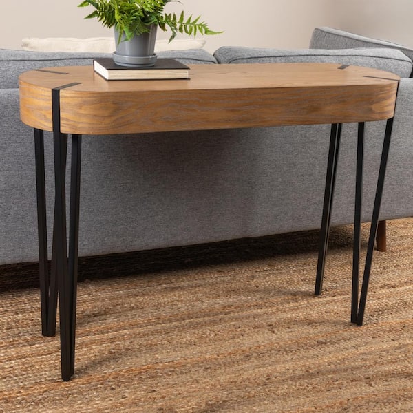 Black Narrow Console Table with Hairpin Legs - Perfect for Small Spaces