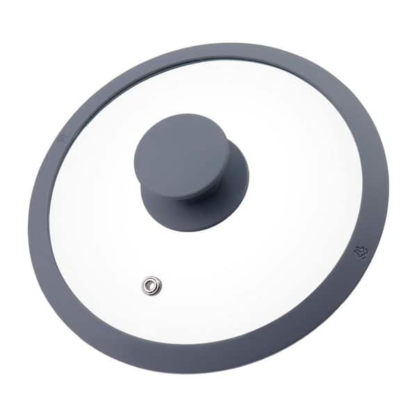 Round Tempered Glass 7 Inch Universal Lid with Silicone Rim and Steam Vent for Frying Pan Pot Skillet 1Pcs