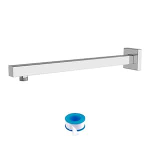 16 in. Stainless Steel Square Wall Mount Shower Extension Arm and Flange in Chrome