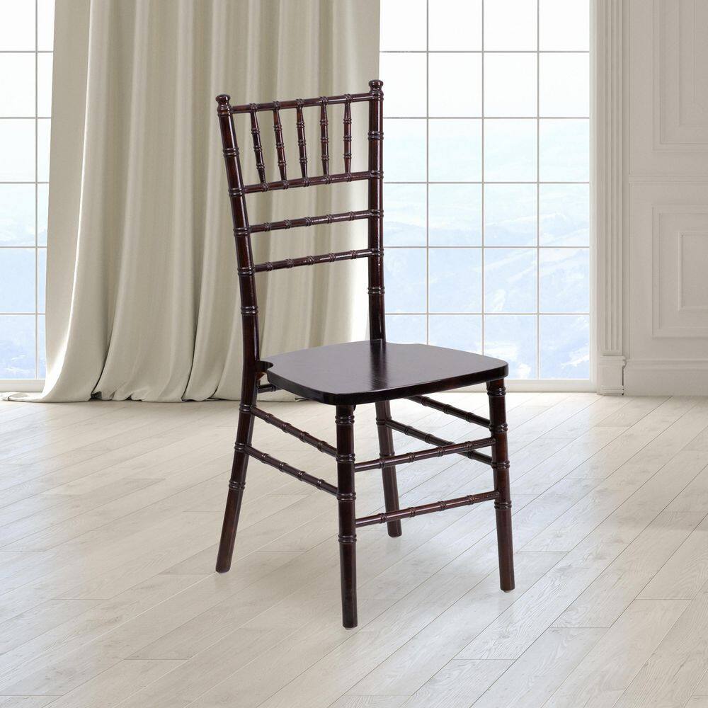 Walnut High Slat Chiavari Wood Side Chair