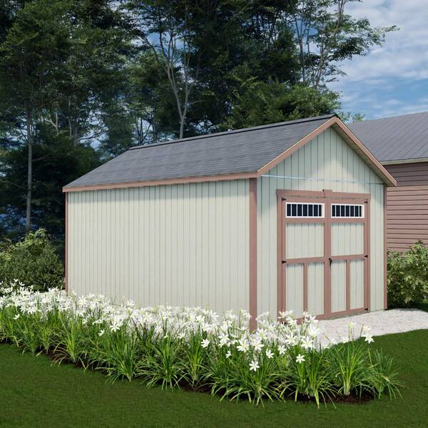 Best Barns - Tailored Titan 12 ft. x 24 ft. Wood Garage Kit with Classic Transom Doors and High Side Walls