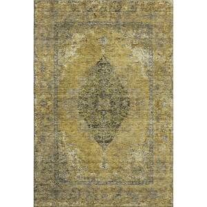 Mayfield Premium Machine Washable Abstract AMF2021 Wheat 9 ft. x 12 ft. Area Rug