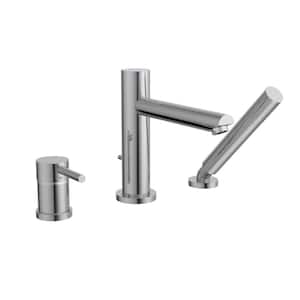 Belanger Single-Handle Deck-Mount Roman Tub Faucet with Hand Shower in Polished Chrome