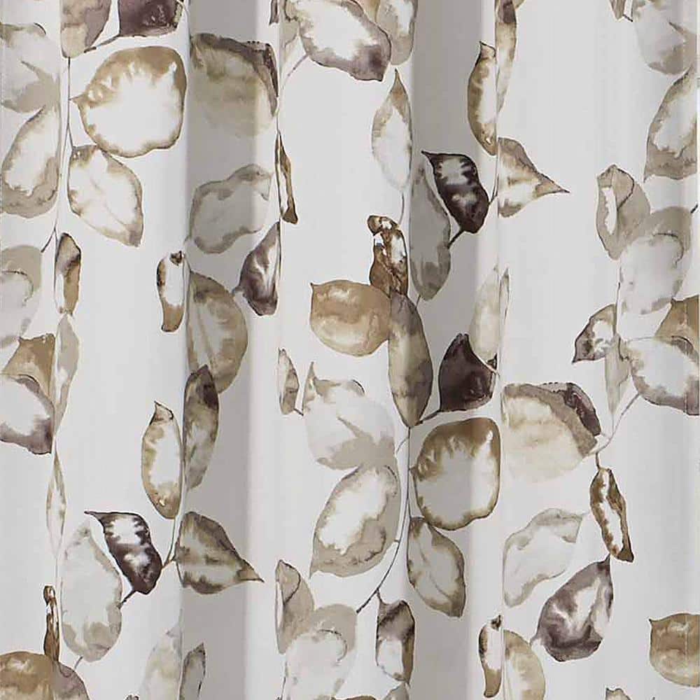 Blue Floral Polyester Room Darkening Curtain Panel