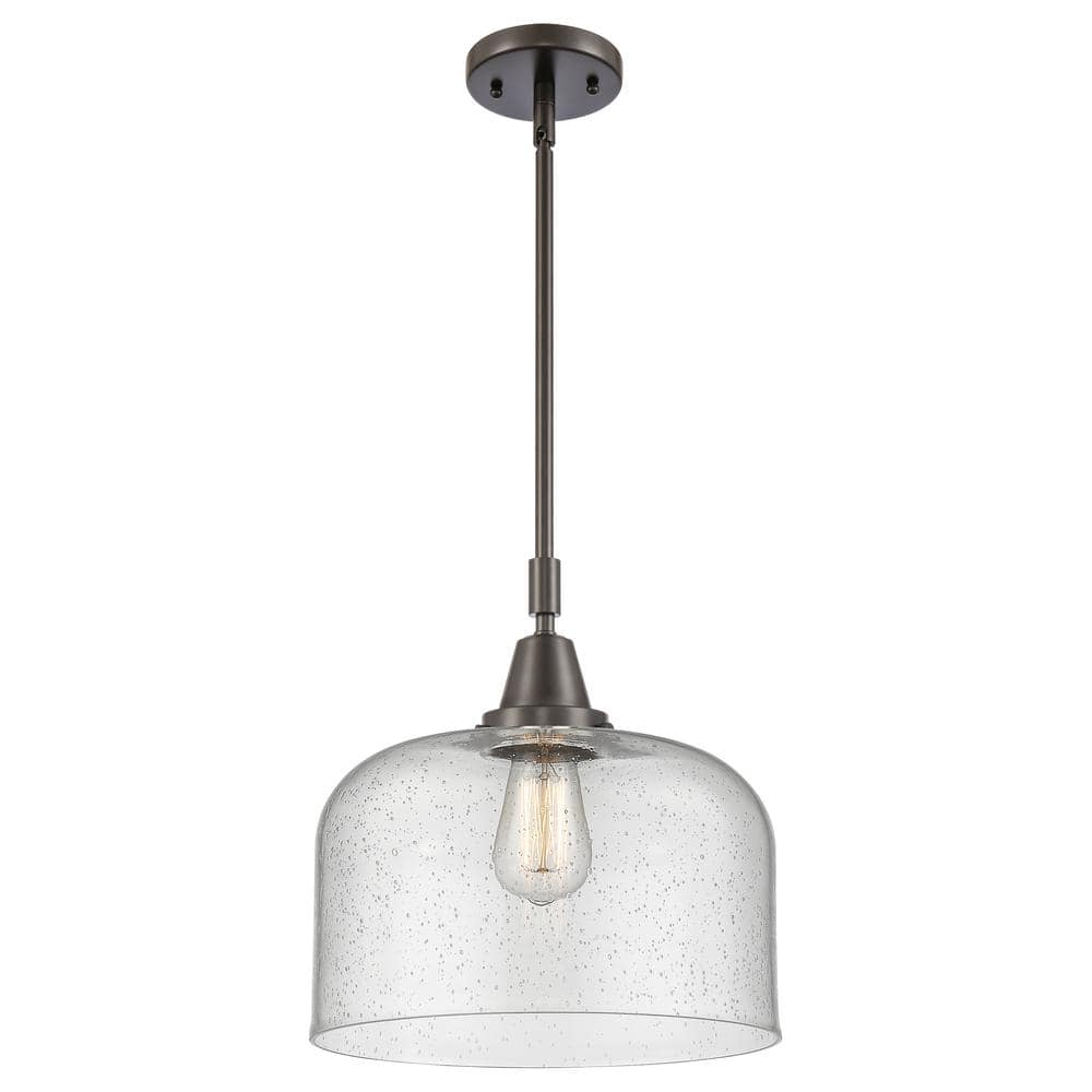 Bell 100-Watt 1-Light Oil Rubbed Bronze Standard Mini Pendant Light with Seeded Glass Shade, No Bulbs Included price history on PriceWatchPro