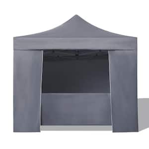 10 ft. x 10 ft. Gray Outdoor Pop Up Sidewall Canopy Tent for Backyard, Patio, Party, Event