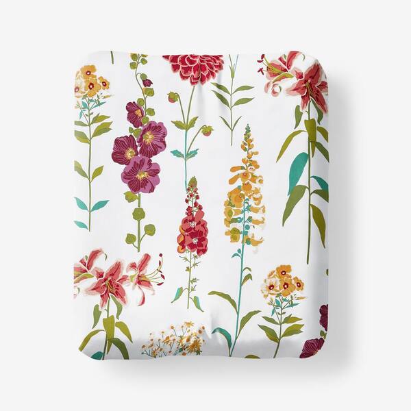 The Company Store Legends Hotel Ivory Multi Flower Garden Wrinkle-Free Sateen Full Fitted Sheet