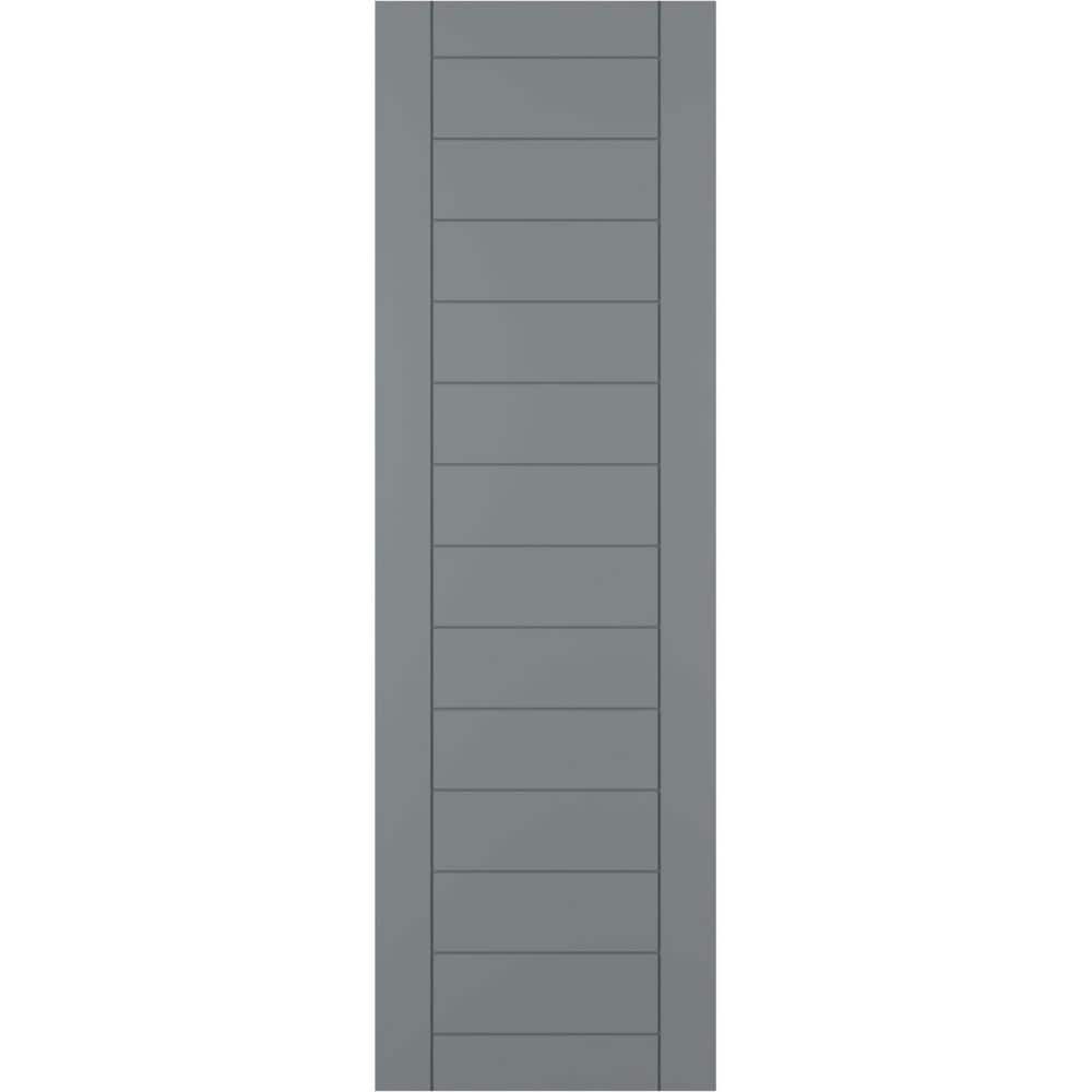 15 in. x 36 in. PVC True Fit Horizontal Slat Framed Modern Style Fixed Mount Board & Batten Shutters Pair in Ocean Swell price history on PriceWatchPro
