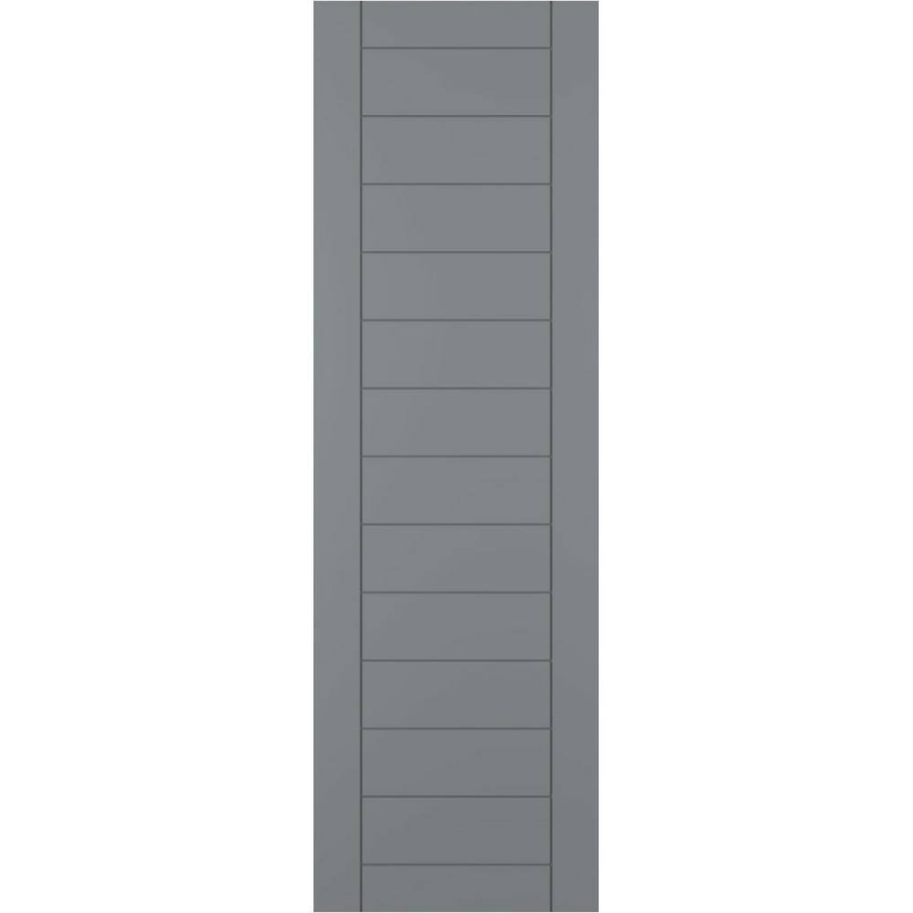 15 in. x 52 in. PVC True Fit Horizontal Slat Framed Modern Style Fixed Mount Board & Batten Shutters Pair in Ocean Swell price history on PriceWatchPro
