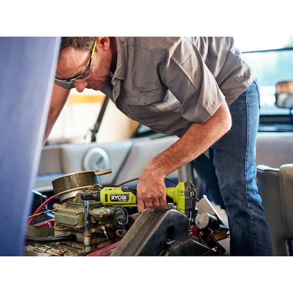 RYOBI - ONE+ HP 18V Brushless Cordless Compact 3/8 in. Ratchet Kit with (1) 2.0 Ah Battery, (2) 4.0 Ah Batteries, and Charger