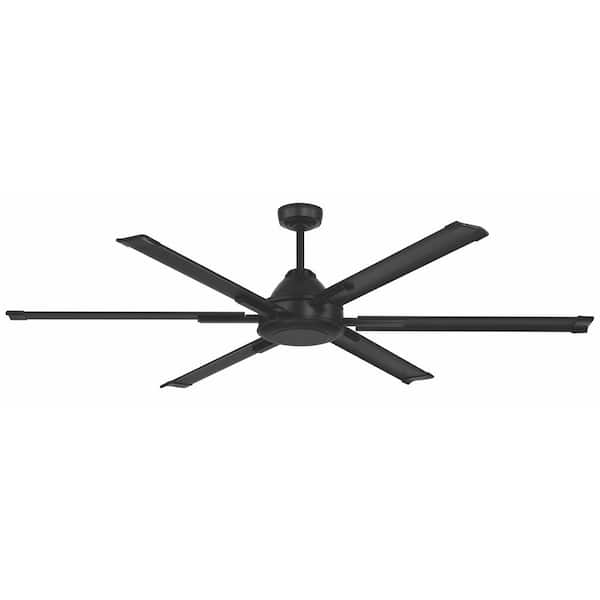 High Velocity 6 ft. Indoor/Outdoor Matte Black Ceiling Fan with Wall Control Included