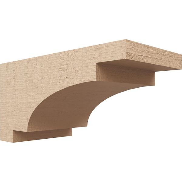 Ekena Millwork 9 in. x 18 in. x 9 in. Series 3 Wide Mediterranean Rough Cedar Woodgrain Timberthane Polyurethane Corbel, Primed Tan
