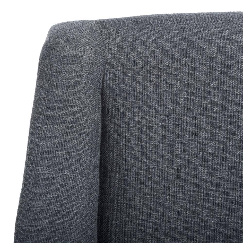 Videl Dark Grey Upholstered Accent Chair with Rolled Arms