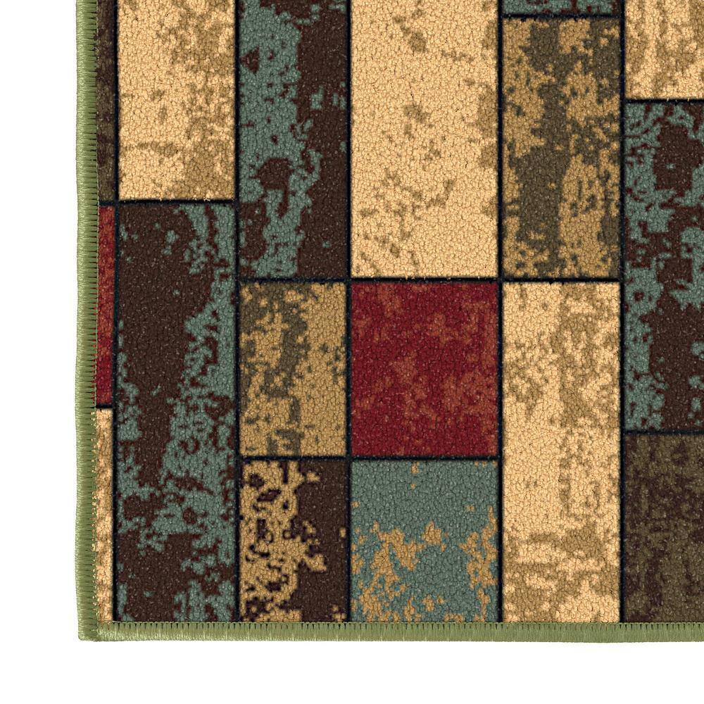 Multicolor Synthetic Non-Slip Runner Rug 1'10" x 7'