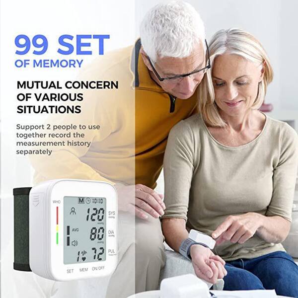 Aoibox Automatic Blood Pressure Monitor Wrist Bp Monitor with Large LCD  Display, Adjustable Wrist Cuff, 99x2 Sets Memory HDZB007 - The Home Depot