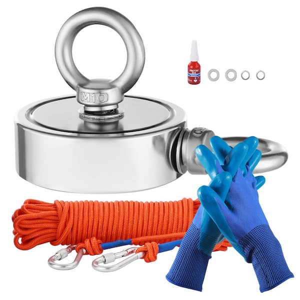 Magnet Fishing Kit, 1000 lbs. /454 kg Double-Sided Pulling Force Strong Magnet Fishing Kit, Rare Earth Neodymium Kit