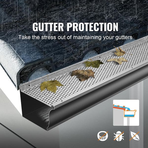 VEVOR Gutter Guard 6 in. Width Aluminum Leaf Filter DIY VEVOR Gutter Guard 6 in. Width Aluminum Leaf Filter DIY