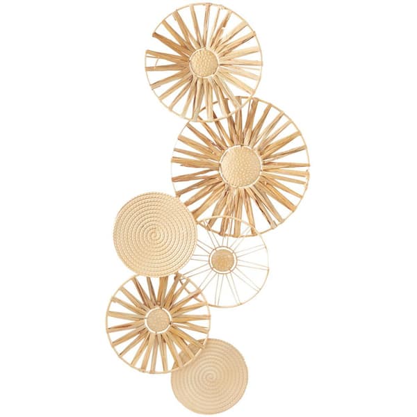 Litton Lane 43 in. x  19 in. Metal Brown Plate Wall Decor with Textured Pattern