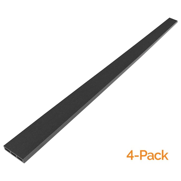 OUTDECO 3.5 in. x 72 in. x.75 in. Wood Plastic Composite Fence Board, Flat Edge Both Sides, Sanded Finish Charcoal (4-Pack)