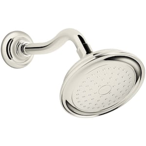 Artifacts 1-Spray 6 in. Single Wall Mount Fixed Shower Head in Vibrant Polished Nickel