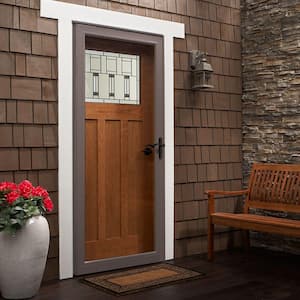 36 in. x 80 in. 3000 Series Terratone Right-Hand Fullview Easy Install Storm Door with Oil-Rubbed Bronze Hardware