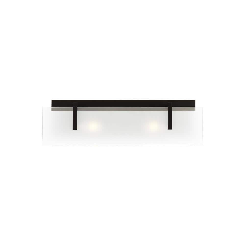 Midnight Black 2-Light Dimmable Vanity Light with Clear Glass