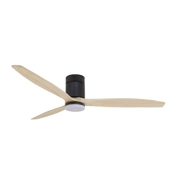 FORNO VOCE Tripolo 66" Oil Rubbed Bronze Body & Light Ash Wood Blade Voice Activated Smart Ceiling Fan.