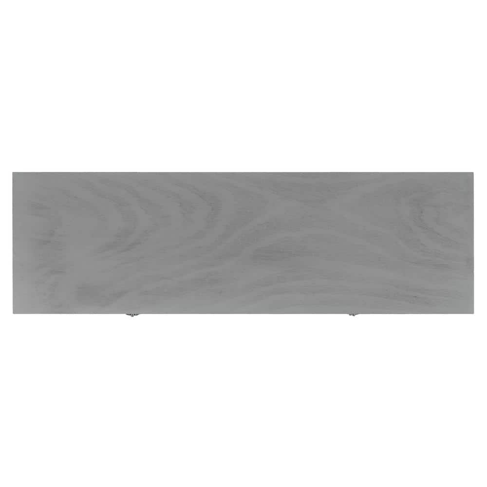 Riviera Elegance Distressed Grey 4-Drawer Metal & Wood Console Table