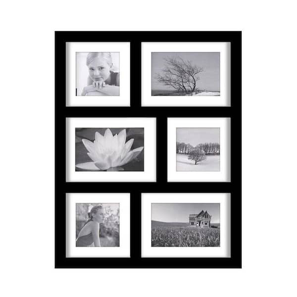 Unbranded 19 in. H Manhattan Black 6-Opening Collage Picture Frame