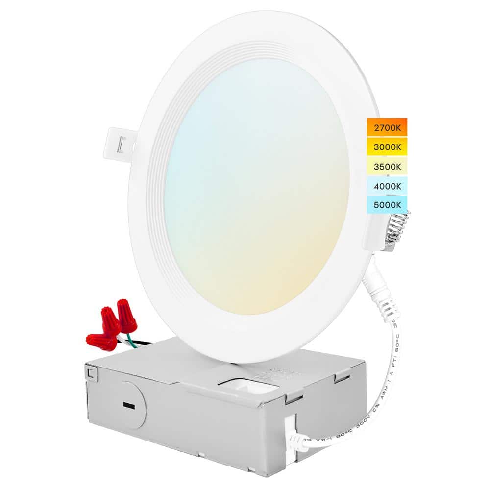6 in. 14W CCT 3000K, 4000K, 5000K Canless Ultra Thin J-Box Remodel Integrated LED Recessed Light Kit Baffle price history on PriceWatchPro