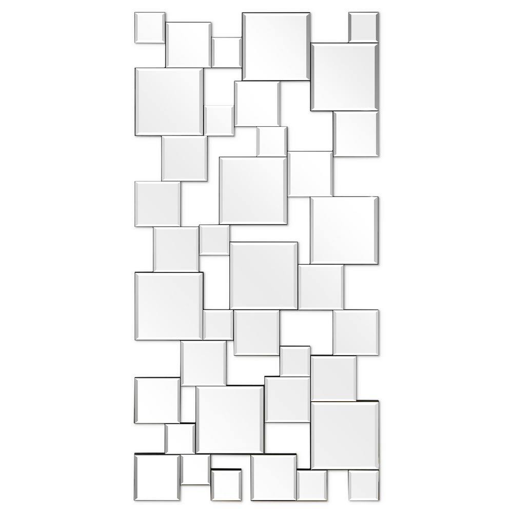 Elegant Frameless Rectangular Full Length Wall Mirror, 24" x 48"