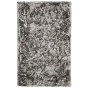 Ocean Shag Silver 5 ft. x 8 ft. Solid Area Rug