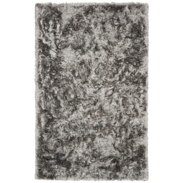 SAFAVIEH Ocean Shag Silver 5 ft. x 8 ft. Solid Area Rug