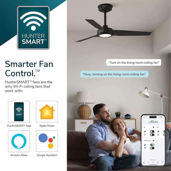 Hunter Hunter 52 in. Zentech Wi-Fi Energy Star Fresh White Damp
