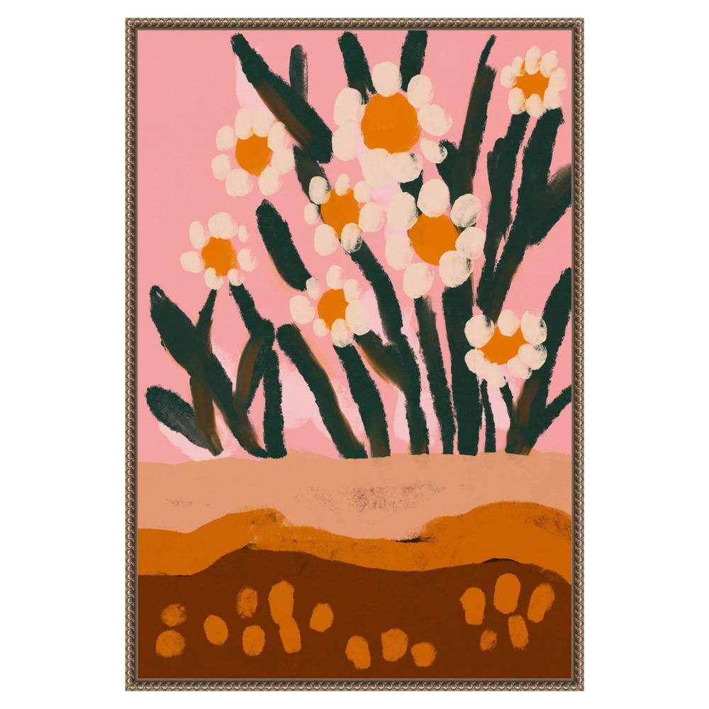 Large Pastel Floral Abstract Framed Canvas Wall Art