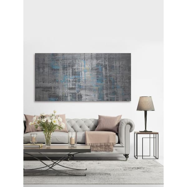 Unbranded 30 in. H x 60 in. W "Hints of Blue" by Parvez Taj Printed Brushed Aluminum Wall Art