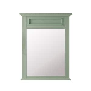 Sadie 28 in. W x 36 in. H Rectangular Wood Framed Wall Bathroom Vanity Mirror in Antique Light Cyan