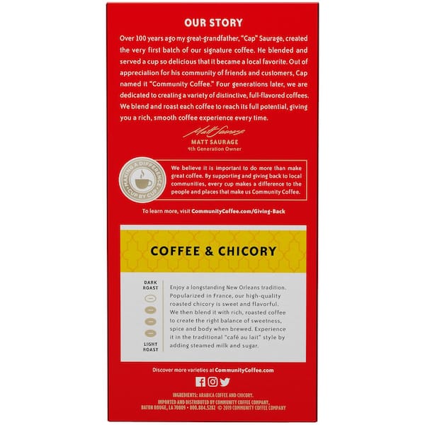 Community coffee outlet chicory k cups