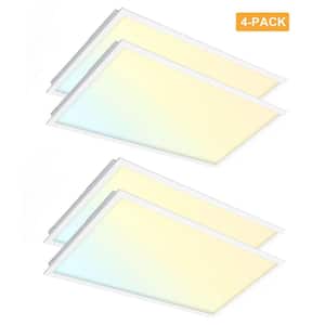 2 ft. x 4 ft. Dimmable White CCT and Wattage Selectable Integrated LED Back-Lit Panel Light (4-Pack)